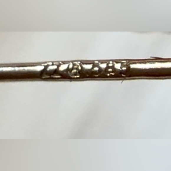 Vintage 14K Yellow Gold Designer Signed ZZ Heart Shaped Drop CZ Earrings - Picture 3 of 3